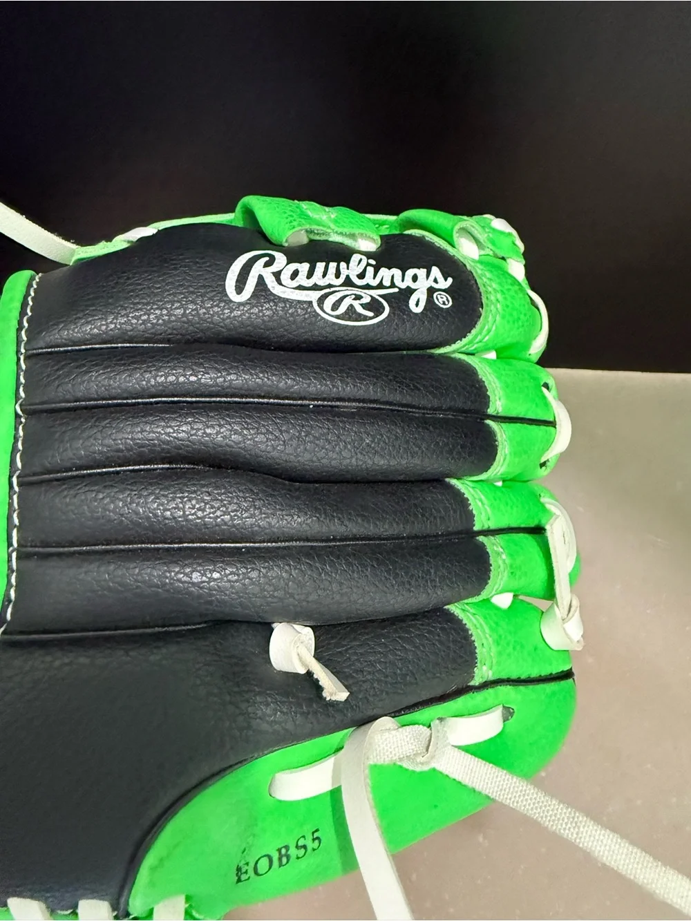 Black Green Rawlings 9” Baseball Softball Glove PL90LG Girl Basket Web LFT Throw